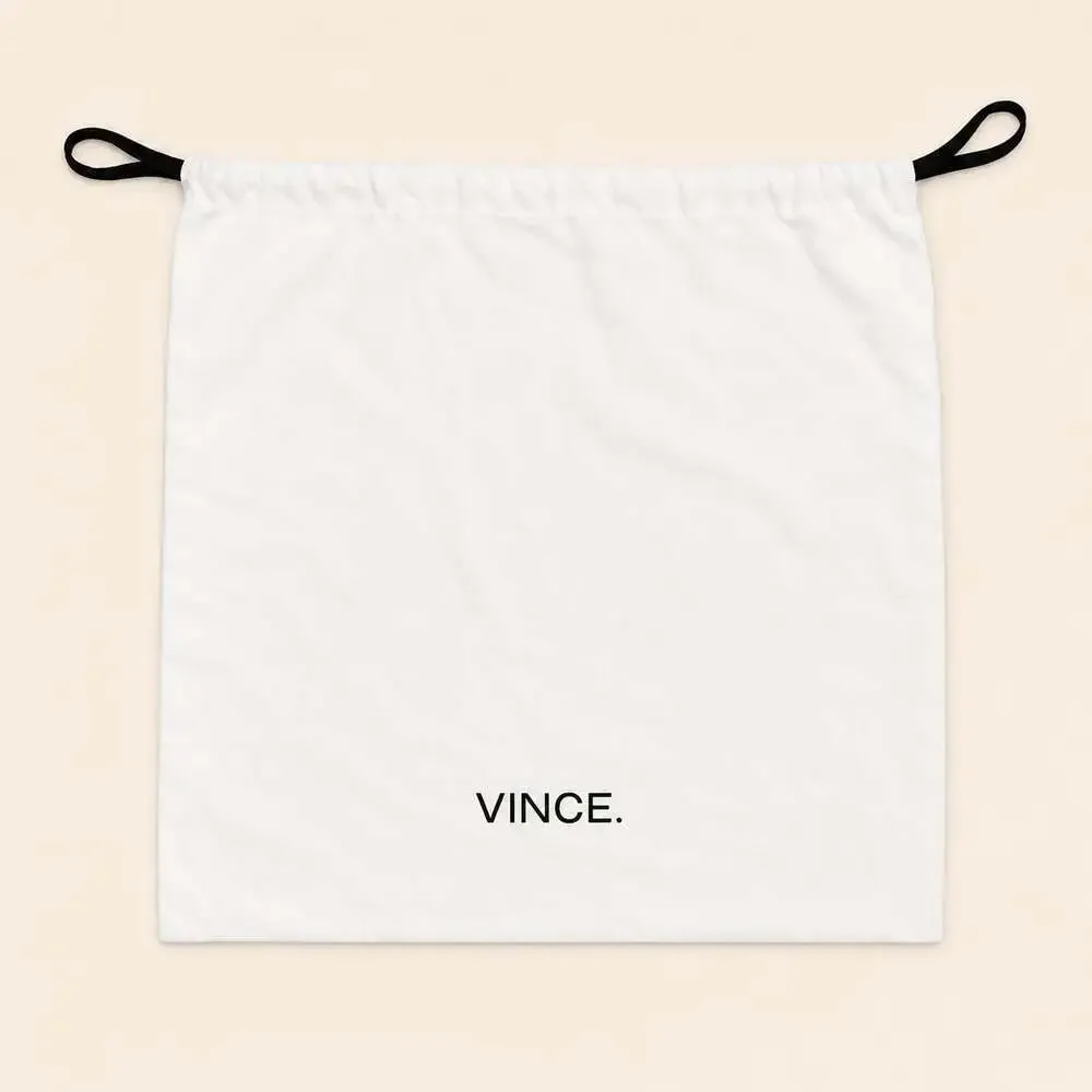 VINCE White Canvas Drawstring Dust Bag Storage Travel Pouch Large